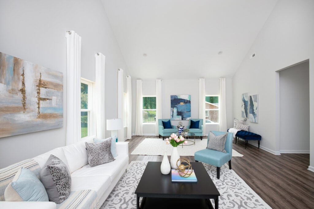 staged home living room