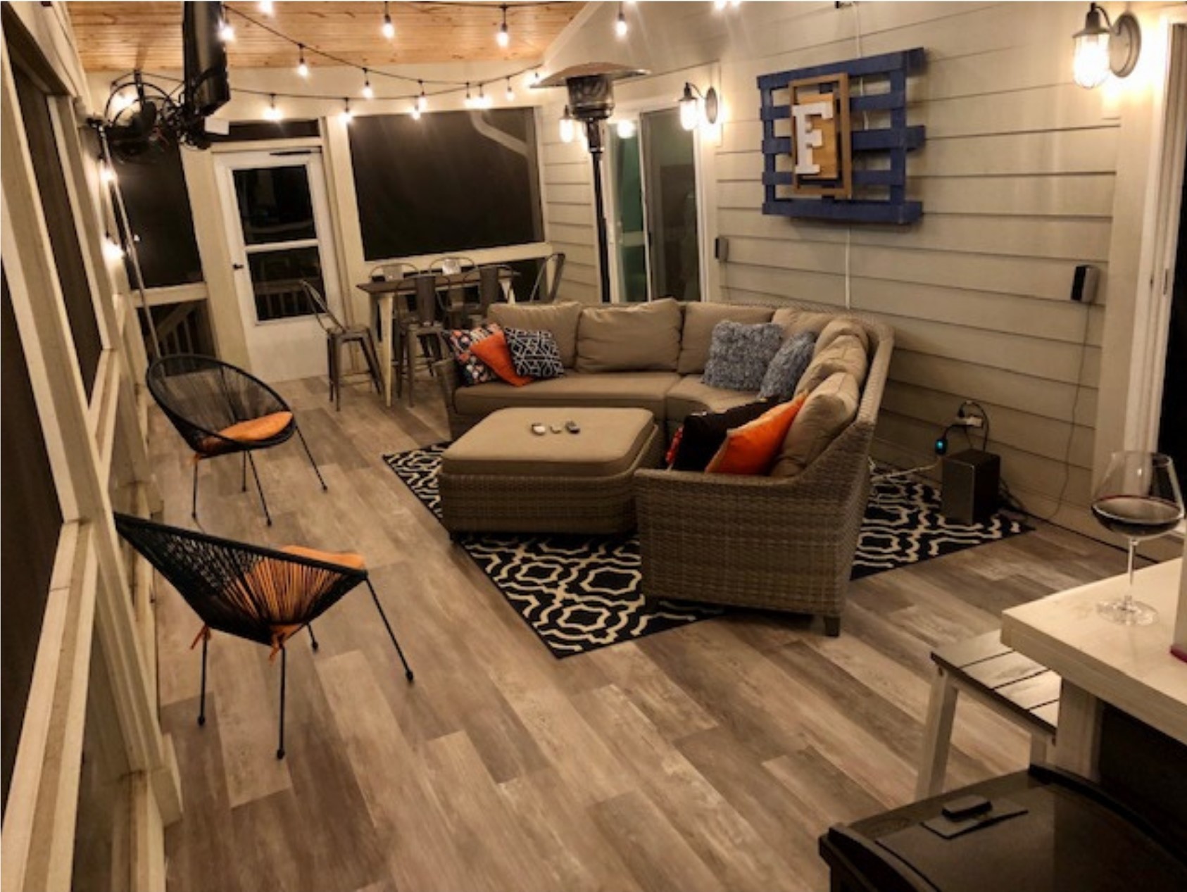 Cozy Sunroom featuring Waterproof Vinyl Plank Flooring