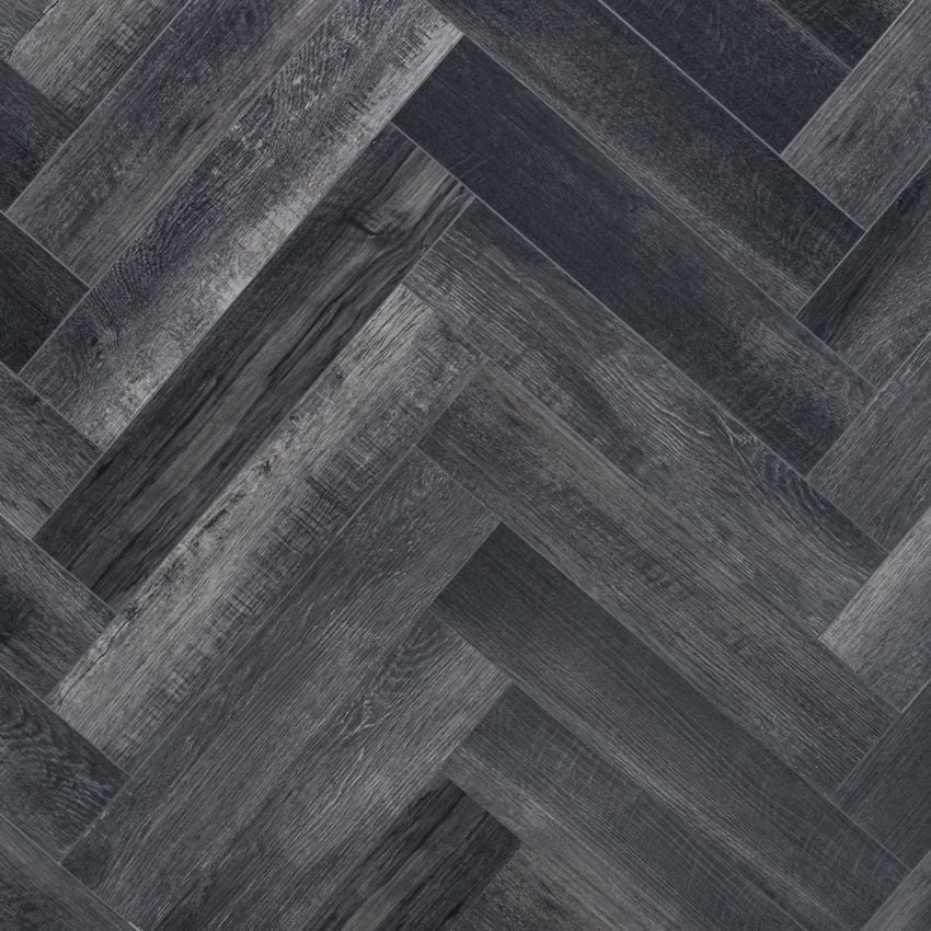 Bestlaminate Adduri Herringbone Aspen Black Oak 6 mm 20 mil SPC Vinyl Flooring w/Pad