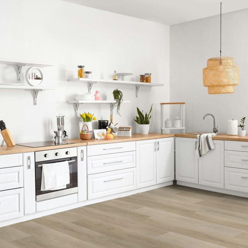 Bestlaminate Euro Wood Alpine Mist 5mm 20 mil SPC Vinyl Flooring w/Pad